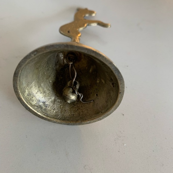 Vintage Brass Etched Horse Bell 4 and 3/4 inch - Picture 4 of 5